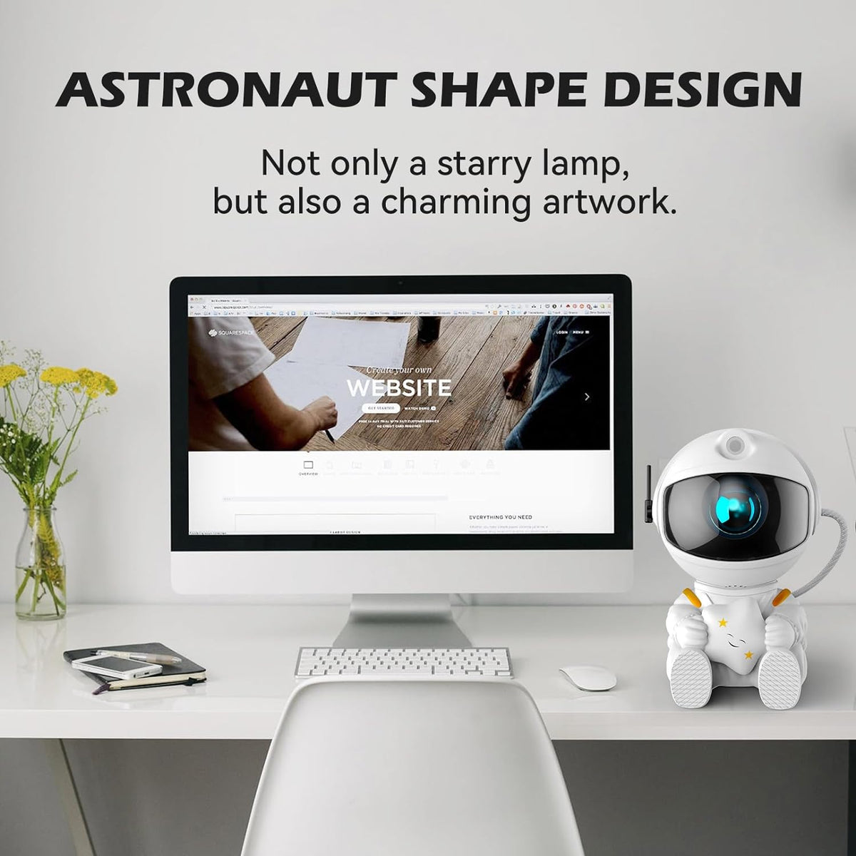 Astronaut Galaxy Projector, Night Light for Kids