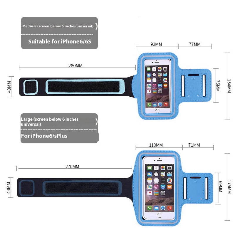 Ultimate Running Sports Phone Case Arm Band - Fits iPhone 15, 14 Pro Max, XR, 6, 7, 8 Plus & Samsung Note Series (Max 7 Inch)