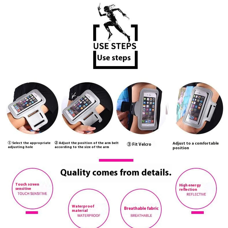Ultimate Running Sports Phone Case Arm Band - Fits iPhone 15, 14 Pro Max, XR, 6, 7, 8 Plus & Samsung Note Series (Max 7 Inch)