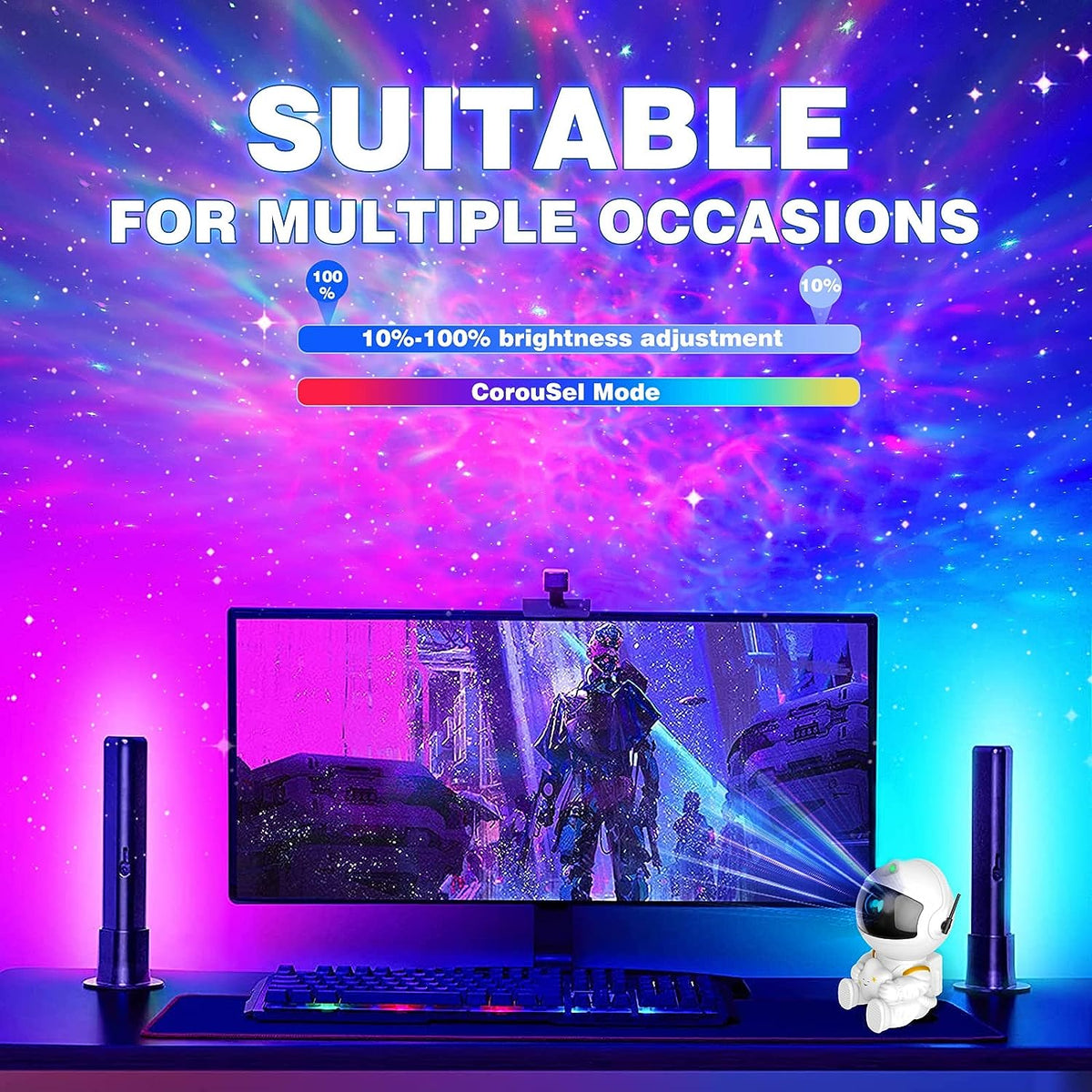 Astronaut Galaxy Projector, Night Light for Kids